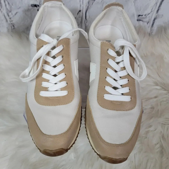 MIA Womens 9 Fashion Sneakers Cream Natural Casual Tennis Shoe Athleisure Cute - Picture 4 of 11